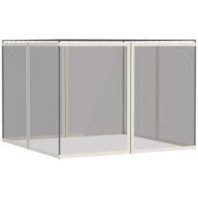Outsunny Replacement Mesh Netting for 10 x 13 Gazebo Canopy Tents Zippered White
