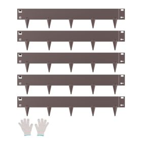Steel Landscape Edging 5 Packs 39 x 4in Rust-Resistant Edging Border Brown