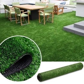 3ft x 32ft Premium Artificial Turf Mat with Drainage Holes. Thick Fake Grass with Rubber Backing, Ideal for Indoor/Outdoor Pet Areas,