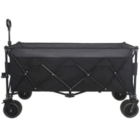 Heavy-Duty Foldable Utility Wagon - 480lbs Capacity, Patented Ultra-Stable Frame, 1:6 Space-Saving Fold & 7" All-Terrain Wheels, No Assembly Need