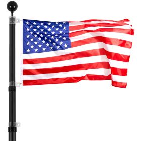 VEVOR 20FT Telescopic Flagpole Kit Heavy Duty Aluminum Flag Pole American Black