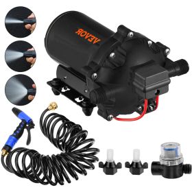 VEVOR RV Water Pump 5.3 GPM 5.5 Gallons Per Minute 12V Water Pump Automatic 70 PSI Diaphragm Pump with 25 Foot Coiled Hose Washdown Pumps for Boa