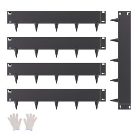 Steel Landscape Edging 5 Packs 39x5in Rust-Resistant Edging Border Black