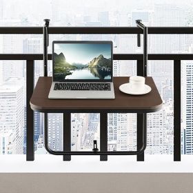 1PC Folding Hanging Table with 3-Level Adjustable Height for Patio Balcony