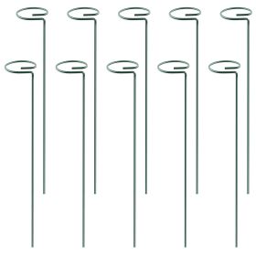10Pcs Plant Support Stakes Garden Flower Single Stem Support Stake Iron Plant Cage Support Ring (size: 16in)