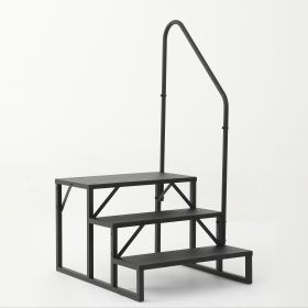 Hot Tub Steps Outdoor, 2 RV Steps with Handrail, Portable RV Stairs 3 Step, Heavy Duty Truck Camper Steps Ladders for Travel Trailers, 5th Wheel (size: 3 Steps)