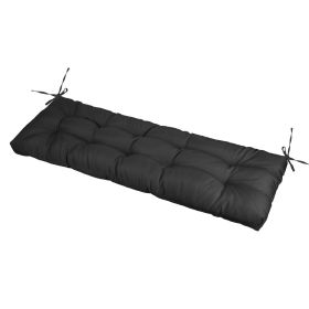 Bench Seat Cushion For Indoor Outdoor Furniture Non Slip Long Chair Cushion with Ties Strap Waterproof Swing Cushion 51.18x19.68IN For Garden Pat (Type: Waterproof_10_Black)