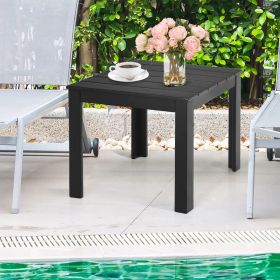 Wooden Square Patio Coffee Bistro Table (Color: Black)