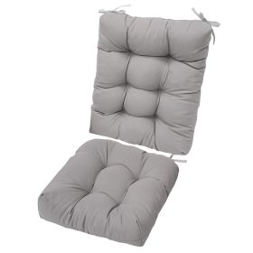 Waterproof Rocking Chair Cushion Upper And Lower Back And Seat Sets with Non-Slip Ties Oxford Cloth Surface Polyester Filling Comfortable for Ind (Color: Grey_Pro)