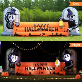 12FT Halloween Inflatables Decoration Giant Ghost with 3-Colored Flame Rotation LED Light Spooky Halloween Decorations Outdoor Blow Up Yard Decor (Color: B0C65GPJFY)